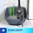 thumbnail image 3 of Petmate Hi-Back Open Top High Sided Cat Litter Box 23" Plastic Cat Litter Pan, Jumbo - XL, Blue, 3 of 10