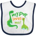 thumbnail image 3 of Inktastic My Pop Loves Me Dinosaur Boys Baby Bib, 3 of 4