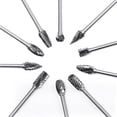 thumbnail image 4 of Juego de fresas rotativas de carburo de tungsteno de elección profesional para trabajadores del metal, acero al carbono de alto rendimiento para trabajar la madera y tallar metales, incluye caja, 4 of 5