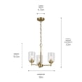 thumbnail image 5 of 44029NBR Kichler Lighting Winslow - 3 light Mini Chandelier - 15.25 inches tall by 18 inches wide-Natural Brass Finish    -Traditional Installation, 5 of 9