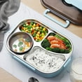 thumbnail image 1 of Caja de comida, lonchera de 4 compartimentos Bento Box contenedor de almuerzo hecho a mano con cuidado, 1 of 12