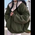 thumbnail image 4 of Chaqueta Reversible Y2k con Capucha y Cremallera para Mujer, Abrigo de Invierno de Forro y Piel, Ropa Coreana Cutecore Verde L, 4 of 7