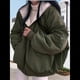 thumbnail image 4 of Chaqueta Reversible Y2k con Capucha y Cremallera para Mujer, Abrigo de Invierno de Forro y Piel, Ropa Coreana Cutecore Verde L, 4 of 7