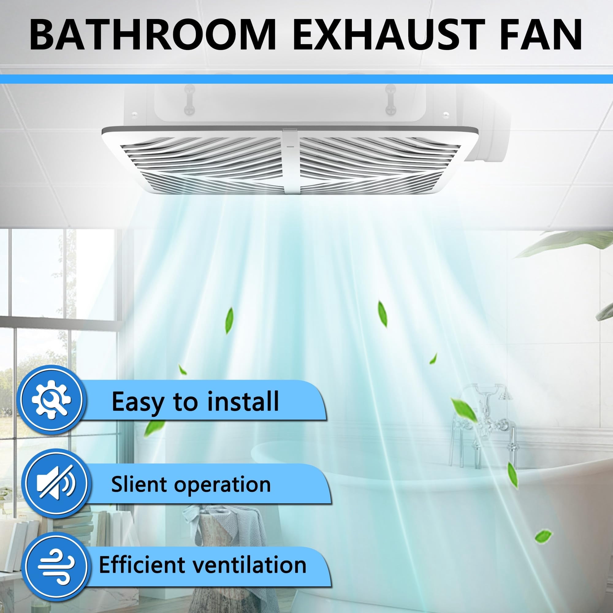 HAN'KITCHEN'LON'S Bathroom Ceiling Mount Ventilation Fan 200-230 CFM 1.5 Sones 6 Inches Duct Energy-Saving Ventilation and Exhaust Fan