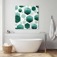 thumbnail image 5 of Wall Art Prints, Turquoise Marble Framed Canvas Prints for Bedroom Living Room Bathroom Office, Gold White Geometric Hexagon Modern Gallery Wrap Wall Art Poster for Gifts Home Decor 24"x24", 5 of 9