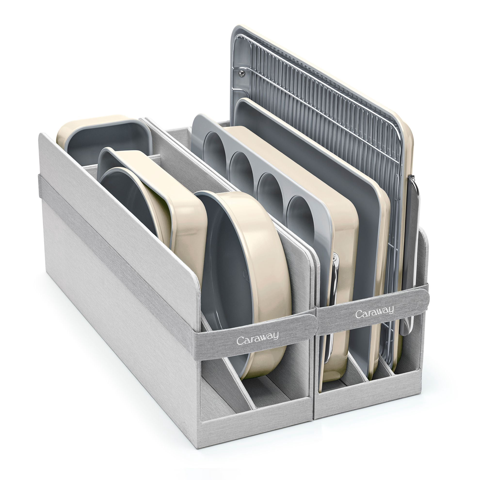 Caraway Nonstick Ceramic Bakeware Set (5 Pieces) - Baking Sheets, Assorted Baking Pans & Storage - Aluminized Steel Body - Cream