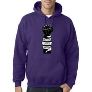 Trendy USA 1087 - Adult Hoodie Fist Pump Arm Band Black Lives Matter Human Rights Sweatshirt Large Purple