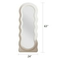 TinyTimes 63"x24" Wavy Full Length Mirror with Stand Large Wall Decor