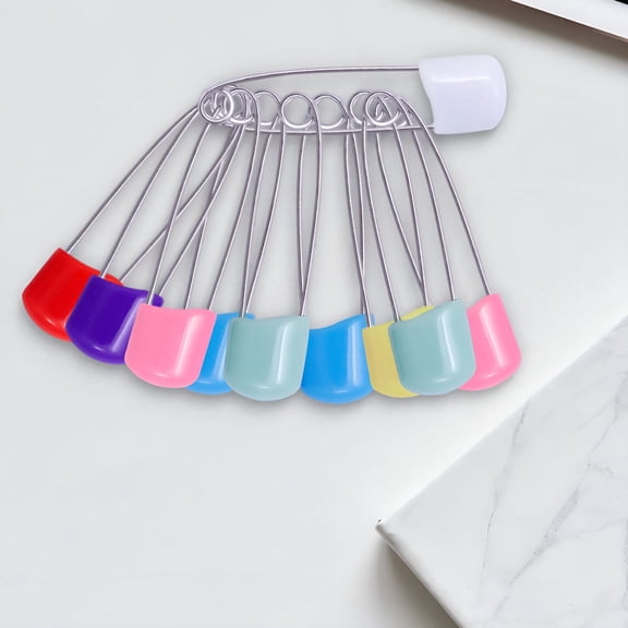 VANIDO Stainless Steel Large Safety Pins Set of 10,Ideal for Kids' Accessories,Sewing,and Crafts