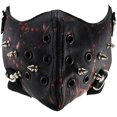 thumbnail image 1 of Steampunk Leather Mask Biker Men Half Face Mask Airsoft Wind Cool Punk Rivets Black Masquerade Leather Mask, 1 of 2