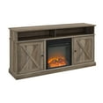 thumbnail image 4 of Walker Edison Farmhouse Barn Door Tall Fireplace TV Stand for TVs up to 65", Grey Wash, 4 of 9