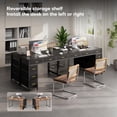 thumbnail image 3 of HLDIRECT 47 inch Computer Desk with 6 Drawers, Reversible Home Office Desk with Storage, Office Desk for Home Office, Writing, Study, Work, Living Room，Black, 3 of 8