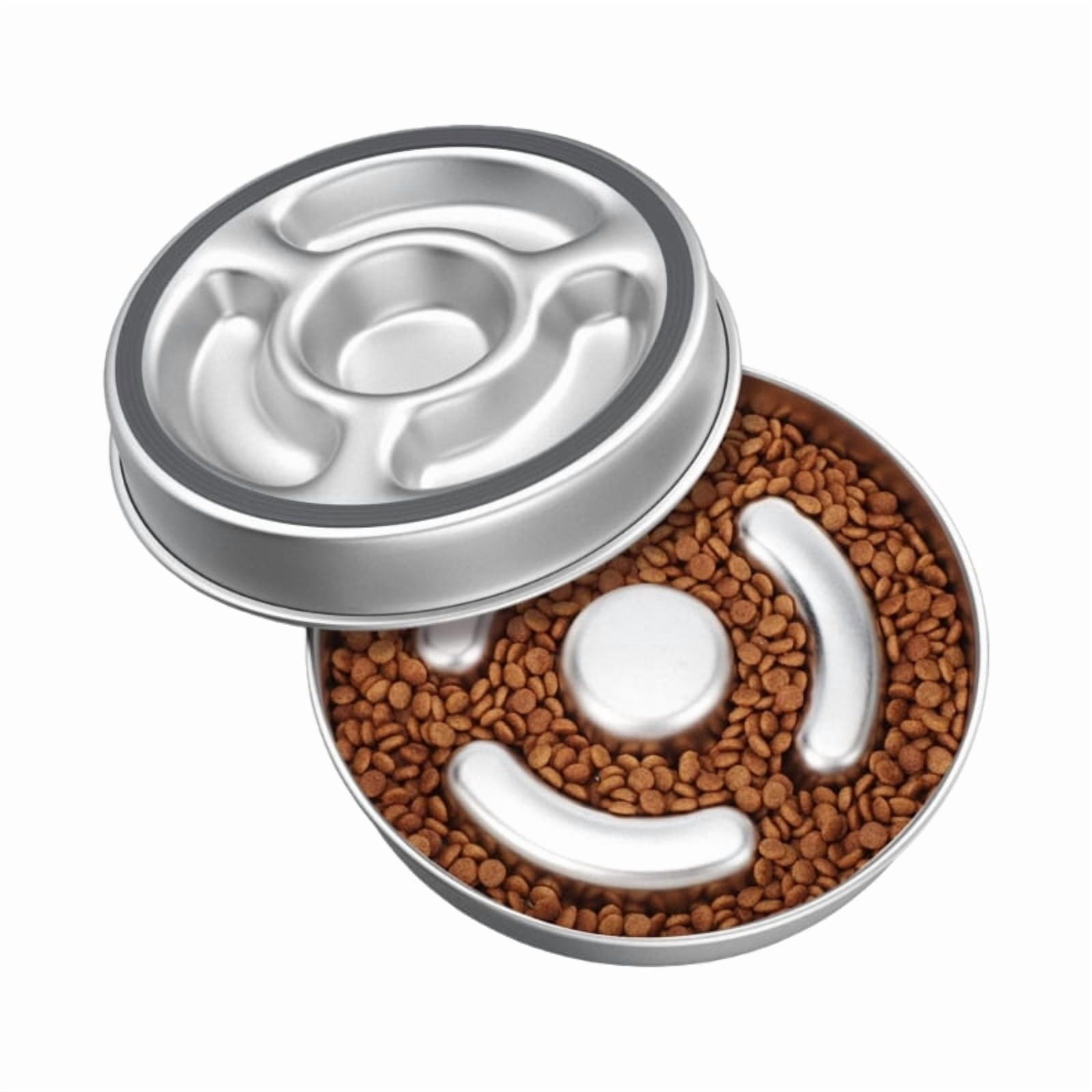 Multifunctional Pet Slow Feeder Dish Watering Bowl Stainless Steel Feeder Bowl