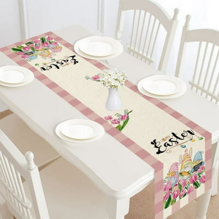 

Promotions! Happy Festival Cotton Linen Table Runners Vintage Farm Truck Colorful Decorations Kitchen Dining Tablecloth for Farmhouse Home