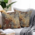 thumbnail image 2 of Throw Pillow Covers 18x18 Inch Set of 2, Brown Gray Waterproof Outdoor Pillow Covers, Rustic Abstract Gradient Mottled Texture Decorative Cushion Pillowcases for Couch, Sofa, Bed, Garden, Patio, 2 of 9
