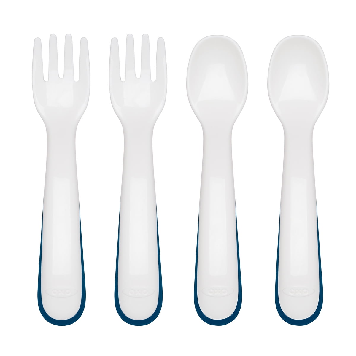 Blue & white OXO tot Training Fork & Spoon Set 