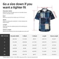 thumbnail image 3 of Cauagu Indigo Patchwork Quilt Print Hawaiian Shirt for Men,Casual Short Sleeve Button Down Shirts Summer Beach Men's Regular-Fit Short-Sleeve Print Shirt -Large, 3 of 6
