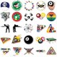 thumbnail image 2 of 50pcs Snooker Sport Vinyl PVC Waterproof Cute Fun Cartoon Doodle Stickers, Funny Trendy Decals for Teens, Kids, Adults, Colorful Anime Sticker Pack fo, 2 of 3