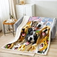 thumbnail image 4 of Cute Animal Blanket Throw Size,Dog Cat Throw Blanket for Girls Japanese Cherry Blossom Flannel Blanket Frog Guinea Pig Sherpa Blanket for Kids Boys Bed Decor,Microfiber Ultra Soft, 4 of 5