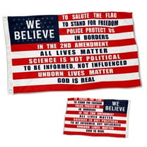 Dutern Double Sided 2024 We Believe US Flag Banner 3 Ply with Brass Grommets 3x5 Feet