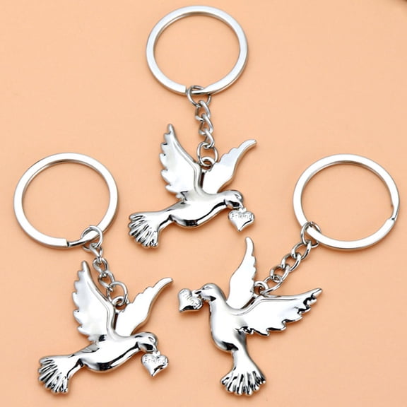 ULTNICE 3pcs Decorative Dove Key Ring for Vintage Metal Decoration for Any Occasion