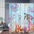 thumbnail image 3 of MIZHONA Ocean Shower Curtain Funny Sea Turtle for Bathroom Summer Waterproof Polyester Fancy Kid Decoration 47"x64", 3 of 8