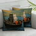 thumbnail image 2 of MLJA Funny Cats Throw Pillow Cover The Two Brave Cats are in The Steel Decorative Pillow Case Cushion Cover Home Sofa Decor Pillow Cover，2Pcs, 2 of 6