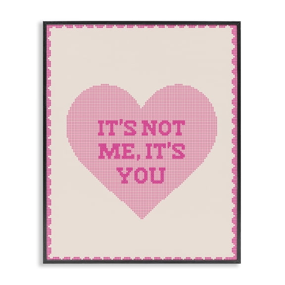Stupell Industries Not Me It's You on Heart Black Framed Giclee Art, design by Lil' Rue