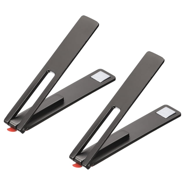 Unique Bargains Cell Phone Kickstand, 2Pack Portable Desk Stand Magnetic Foldable Stand Black