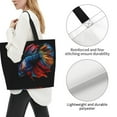 thumbnail image 3 of Pofeuu Colorful Betta Fish Print Reusable Grocery Bags - Washable, Foldable, Packable Tote, Large Handles, Heavy Duty, Zippered Top Pouch, 3 of 8