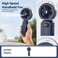 thumbnail image 6 of Handheld Misting Fan Portable, 4000mAh Rechargeable Water Spray Fan, 4 Speeds Foldable Personal Cooling Fan with Lanyard, Travel Outdoor Summer Gift, 6 of 6