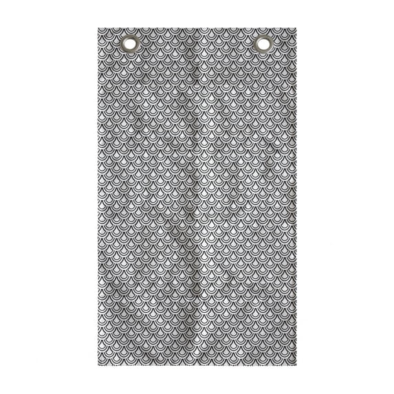 Mermaid Tail Hanging Pocket Organizer, Simplistic Repetitive Pattern of Fish Scales Modern Monochrome, Printed Polyester Storage Bag with Pockets, 21" x 31", Charcoal Grey White