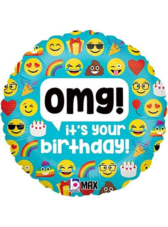 Emoji OMG Birthday Mylar Balloon