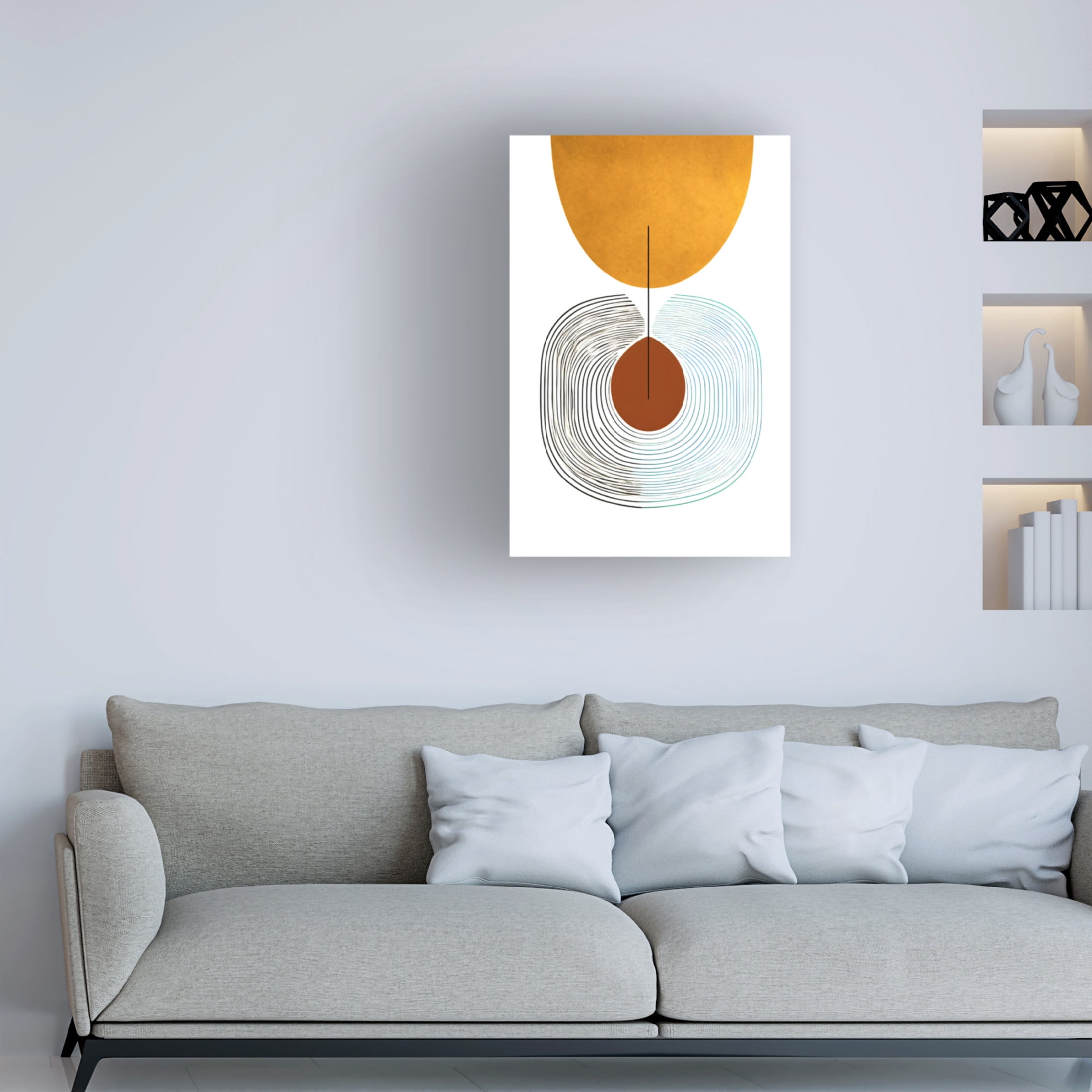 Canvas Wall Art - Ray Heere 'Mid Century Abstract Painting 17' Wall Art for Living Room, Bedroom, or Office Décor by Trademark Fine Art - 22 x 32 Inches