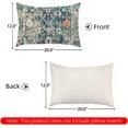 Boho Pillow Covers 12x20 Inch, Persian Carpet Blue Vintage Throw Pillow