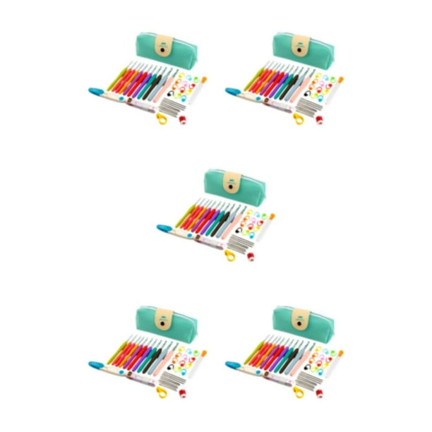 Injueey Juego de agujas de ganchillo ergonómicas, herramientas de costura para tejer, mango cómodo, suéter, puntada artesanal, regalo para Type2 NO2