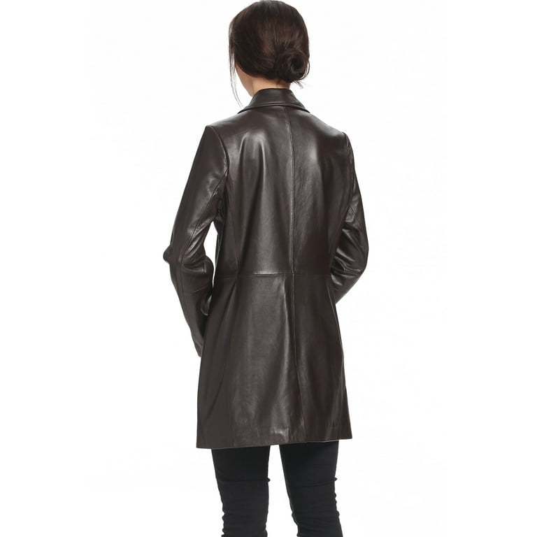 Womens leather walking coat hotsell