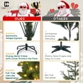 thumbnail image 5 of CAPHAUS 6 Feet Fake Christmas Tree w/ 820 Tip Count, 250 LED Lights, Pre-Hinged, Green Pointed Shaped Leaves, with Green Metal Stand, Fraser Fir, for Indoor, Office, Party, Holiday Decoration, 5 of 9
