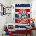thumbnail image 3 of Independence Day Shower Curtain, 72" x 84", Retro Dwarf Red Truck Star Blue Striped Abstract Waterproof Bathroom Curtain Washable Shower Curtain Set with 12 Hooks, 3 of 9