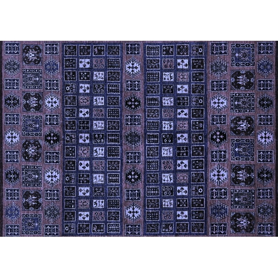 Ahgly Company Indoor Rectangle Abstract Blue Modern Area Rugs, 8' x 12'