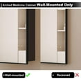 thumbnail image 3 of Black Arched Medicine Cabinet with Mirror, 16x31Inch, Bathroom, Modern Style, 3 Glass Shelves, Wall Mount, 3 of 8