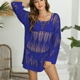 thumbnail image 2 of Plebaso Maillot de Bain à Manches Longues pour Femmes Robe de Plage Ajourée Tenue de Vacances pour Femmes, 2 of 7