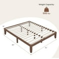 thumbnail image 4 of Costway King Modern Rubber Wood Plywood Standard Bed, Brown Cherry, 4 of 10