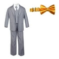 thumbnail image 2 of 6pc Baby Toddler Boy Teen Formal Party Suit w/ Satin Bow tie Medium Gray Sm-20, 2 of 4