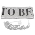 thumbnail image 1 of Bride Crown, Bride To Be Sparkling Rhinestones Party Bride Sash Crown  For Parties Silver, 1 of 8