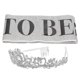 thumbnail image 2 of Party Bride Sash Crown, Beautiful Elegant Bride Sash Crown Kit Metal Poliéster Diamantes De Imitación Brillantes Atractiva Novia Decorativa Para Fiestas ANGGREK Plata, 2 of 8