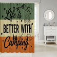 thumbnail image 2 of Manfei Campfire Guitar Shower Curtain 72Wx84L,Happy Camping Bathroom Shower Curtain,Olive Green Orange, 2 of 6