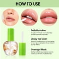 thumbnail image 3 of 3-in-1 Hydrating Gold Foil Lip Oil by Julystar, Clear Transparent Gloss Texture Aloe Extract Fast Absorbing Smoothing Fine Lines Long Wear High Shine Lip Treatment All Skin Tones, 3 of 6
