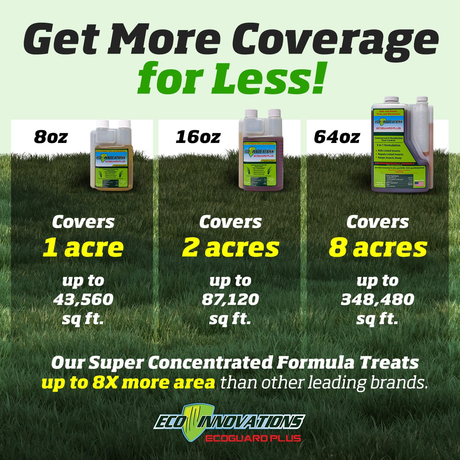 All Natural Tick & Mosquito Control Spray for Lawn and Landscape.  EcoGuard Plus, 16 oz
