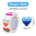 thumbnail image 2 of Uxcell 500Pcs Heart Stickers Self-Adhesive Sparkly Stickers Glitter Foil Incentive Stickers for Reward Classroom Teacher Supply Birthday Package Decoration,Multi Color Stitching,1 Inch, 2 of 6